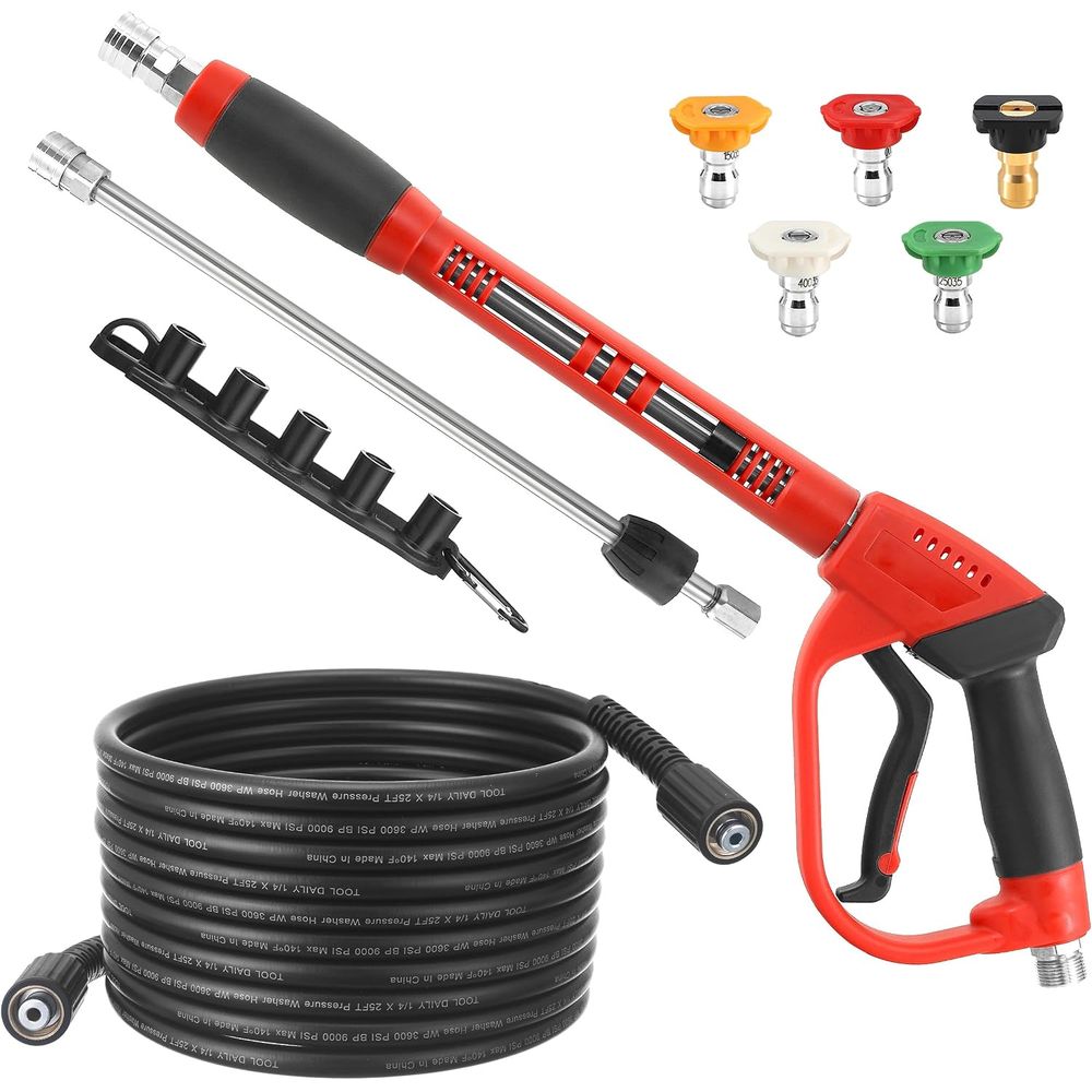 Power Washer Gun Replacement - Wasserpistool en slangset, 25ft hogedrukreinigerslang |