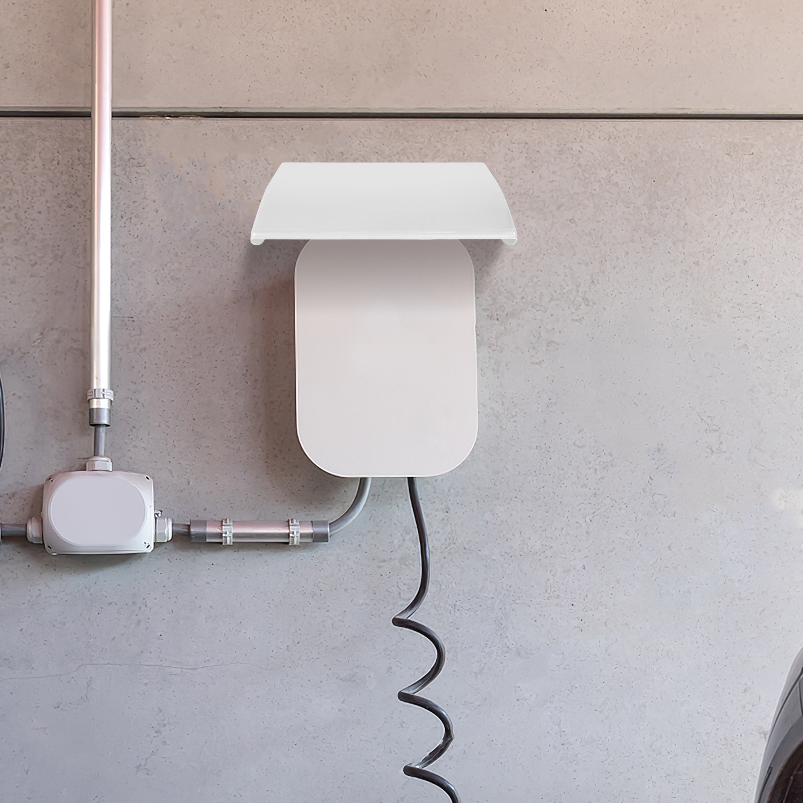 Outdoor Power Meter - Witte beschermhoes voor buiten EV-laadpaal, waterdicht,