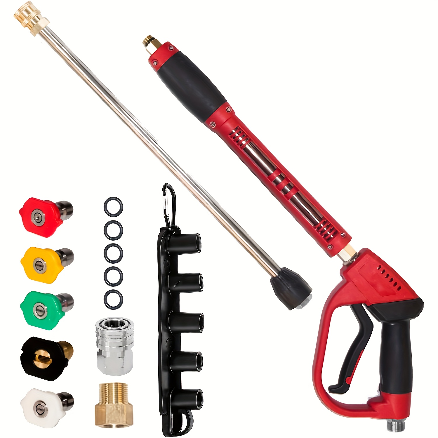 Power Washer Gun Replacement - Hogedrukreinigerpistool, rood hogedrukreinigerpistool met vervangende verlengstuk,