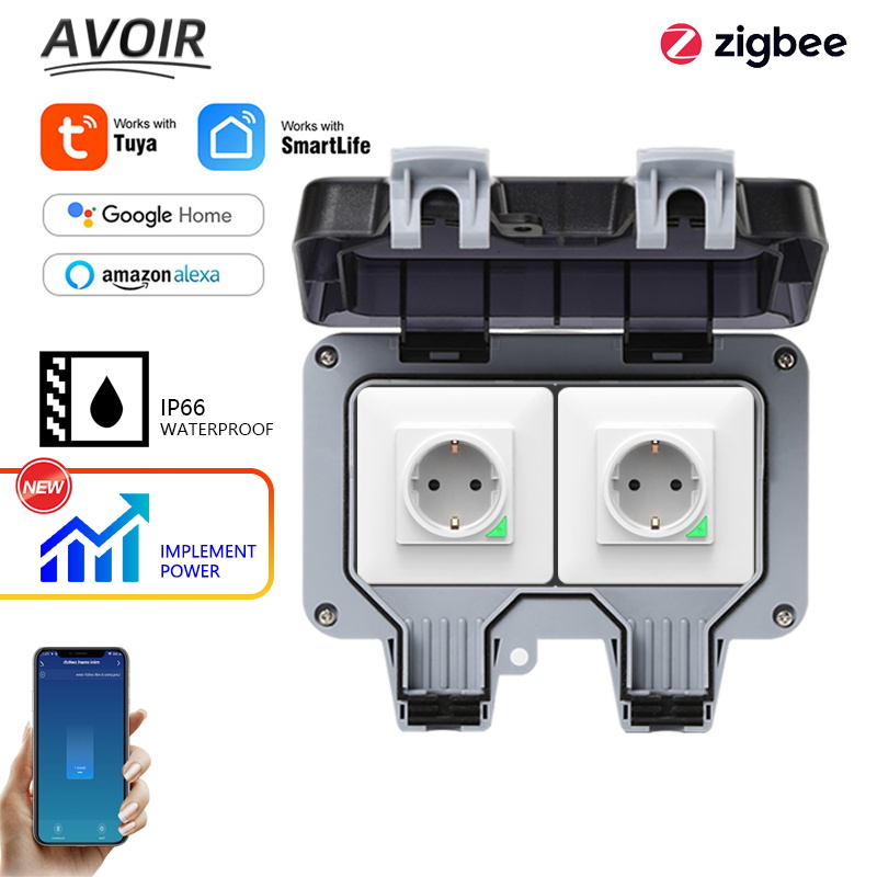 Outdoor Power Meter - Avoir Tuya Zigbee Stopcontacten IP66 Waterdichte