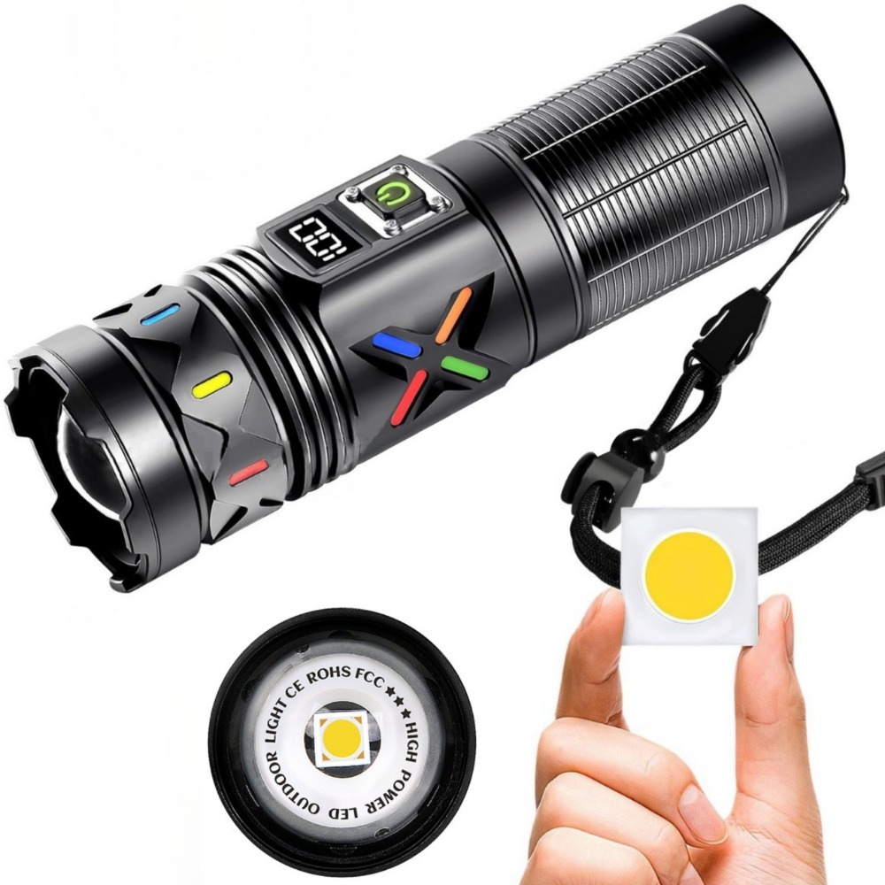 Outdoor Power Meter - Krachtige LED-zaklamp Telescopische zoom USB Oplaadbaar