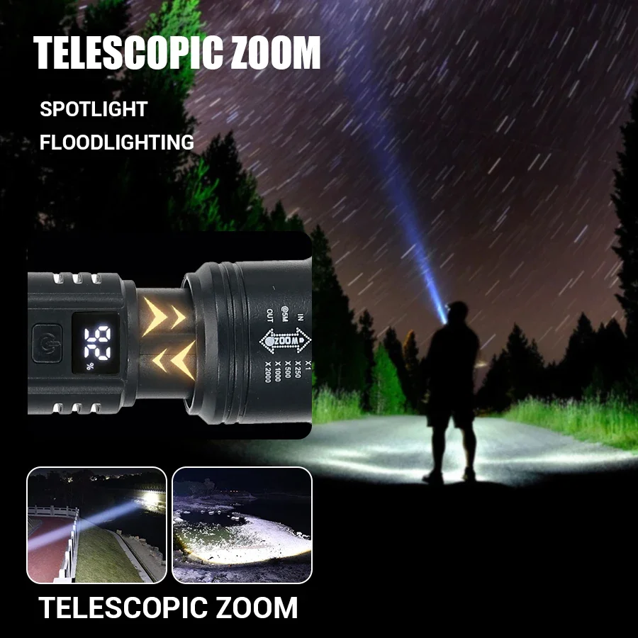 9900lm Krachtige Led Zaklamp B - Outdoor Usb Power Bank recensie en prijs