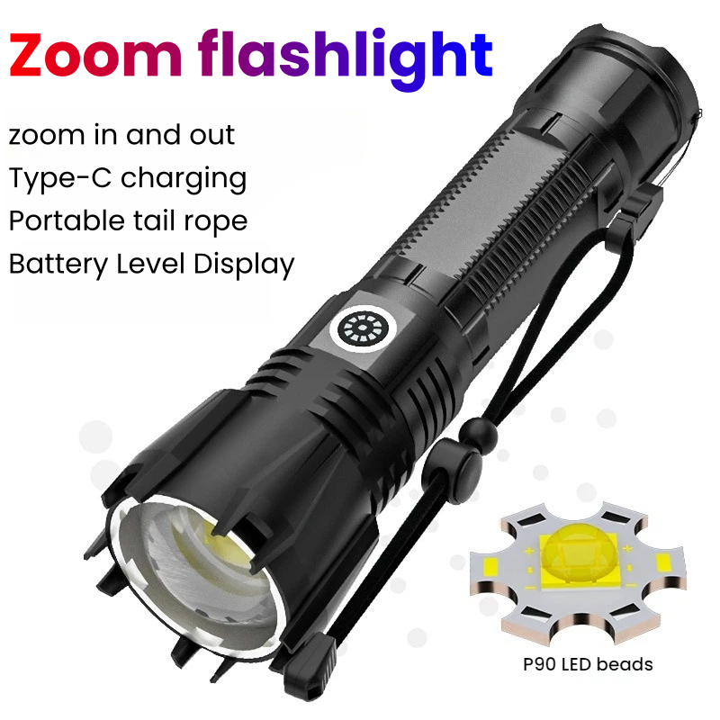 Krachtige P90 LED-zaklamp TYPE - Outdoor Power Meter recensie en prijs