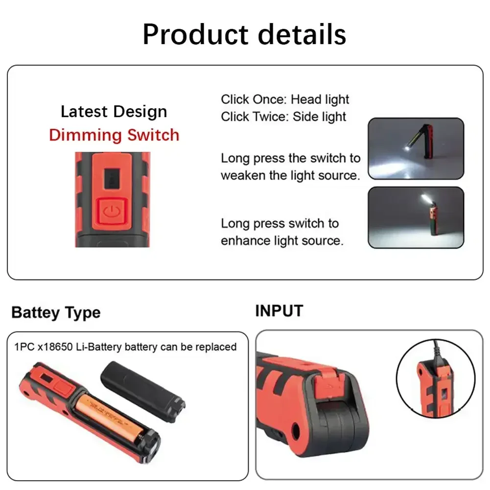Dimbare COB LED-werklamp USB-o - Outdoor Power Bank recensie en prijs
