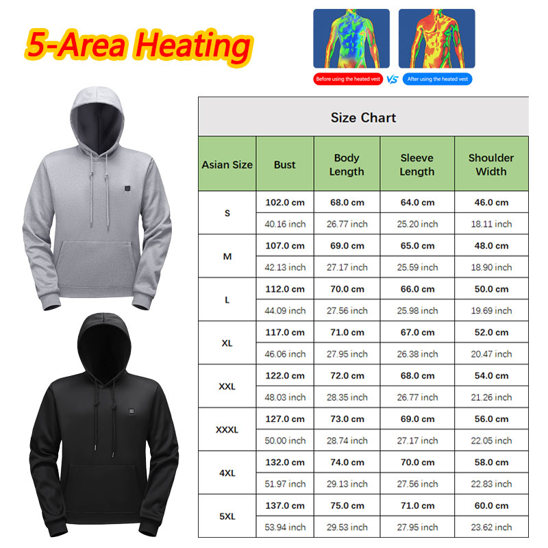 5-zone verwarming hoodie Verwa - Outdoor Usb Power Bank recensie en prijs